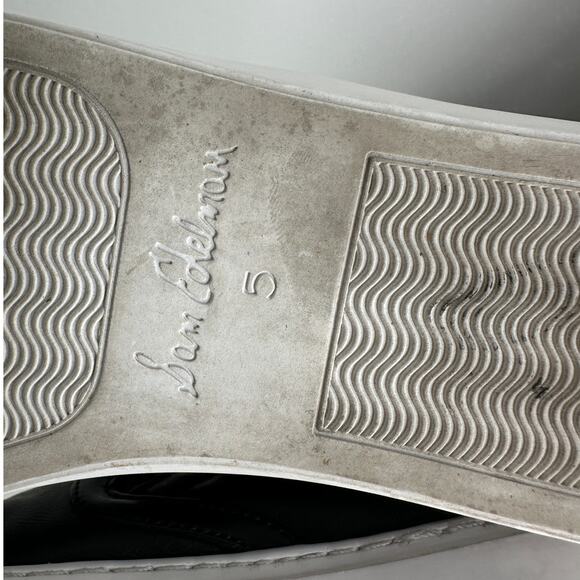 Sam Edelman Black Leather White Base Slip On Shoe 5 - Picture 8 of 15